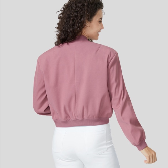 NWT Magenta Bomber Jacket with buttons - Picture 3 of 5